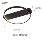Plafonnier design LED cercle ou carré sur socle (noir ou blanc)