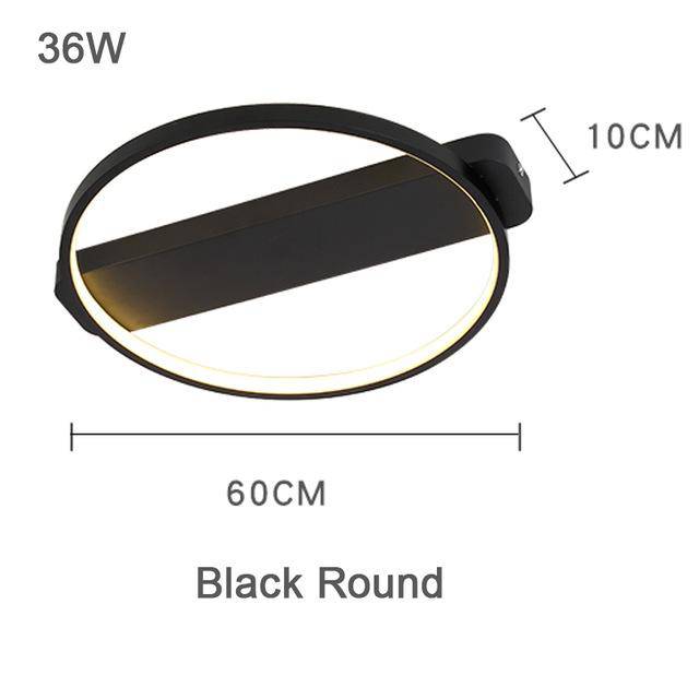 Plafonnier design LED cercle ou carré sur socle (noir ou blanc)