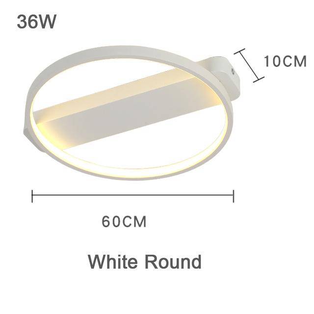 Plafonnier design LED cercle ou carré sur socle (noir ou blanc)