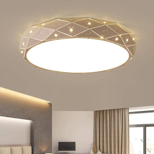 Plafonnier design LED géométrique avec étoiles