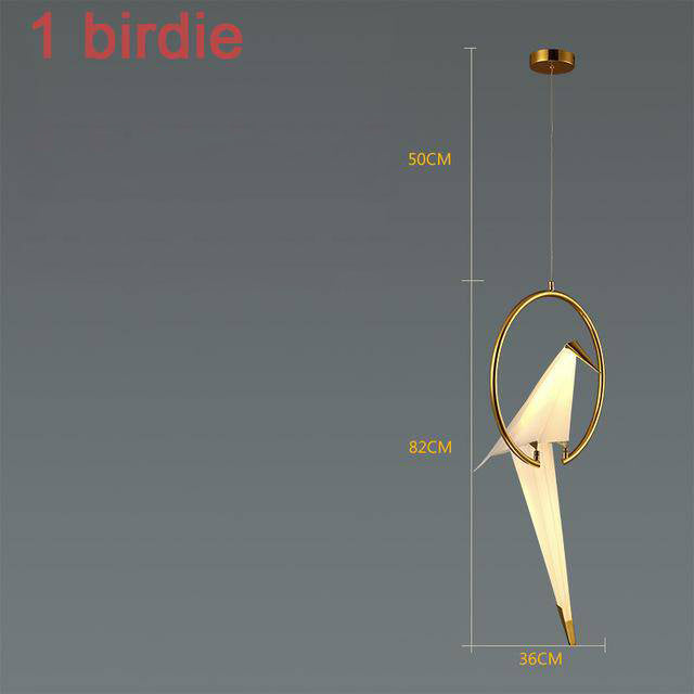 pendant light LED design bird in golden hoop