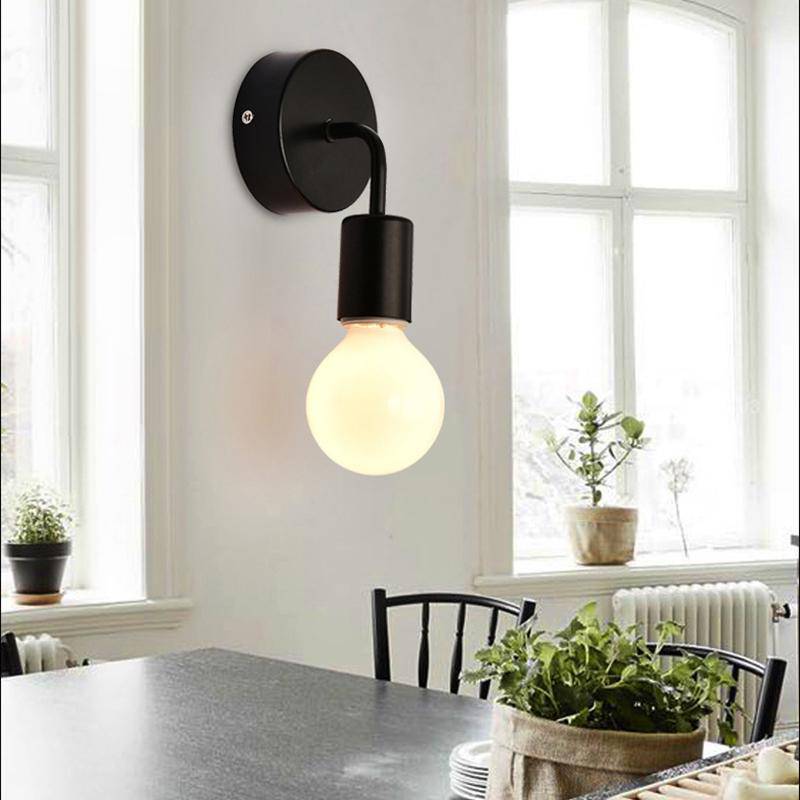 Applique murale LED ampoule tombante (noir ou blanc)