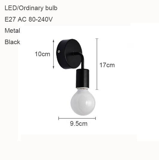 Applique murale LED ampoule tombante (noir ou blanc)