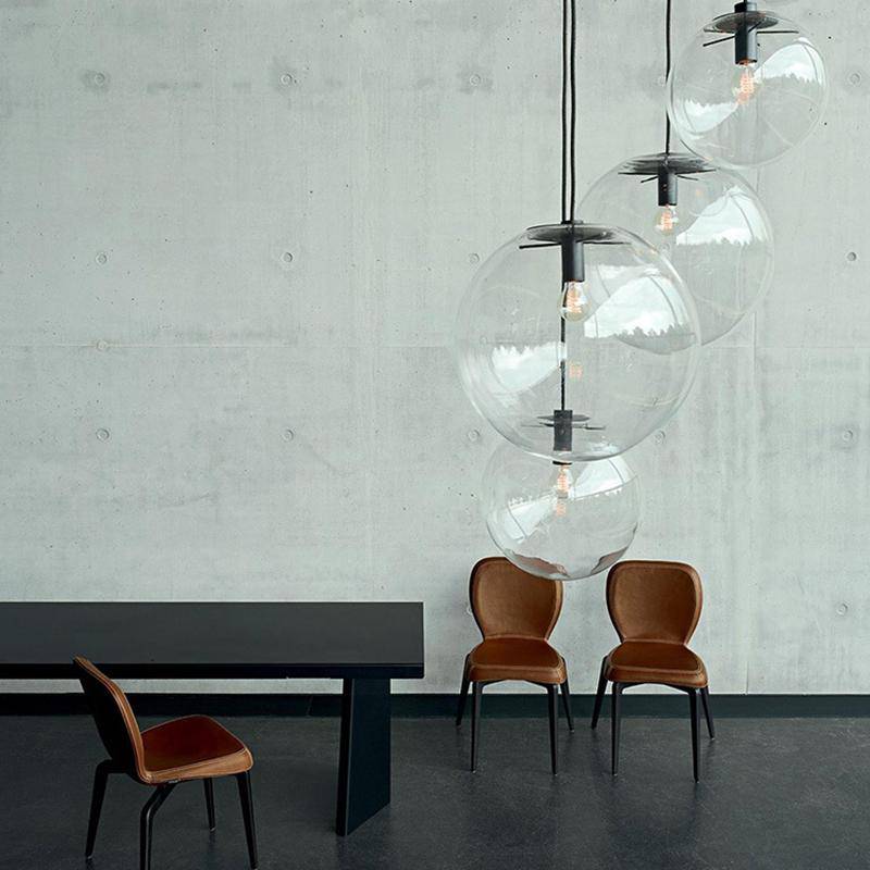 Suspension design boule en verre (noir ou rose gold)