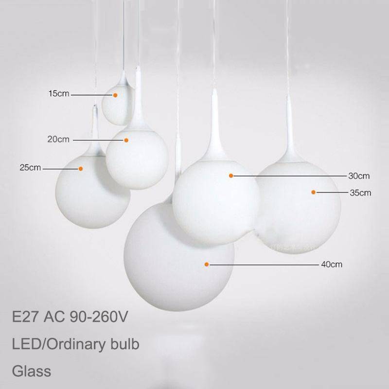 Lámpara de suspensión LED estilo loft en bola blanca