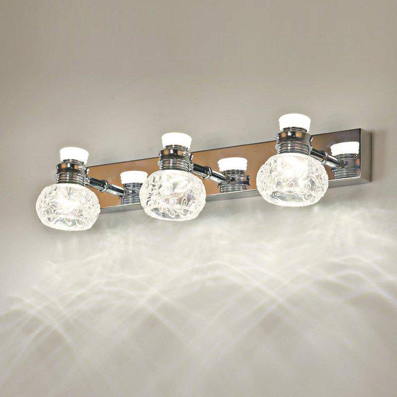 Applique murale LED chromée avec plusieurs lampes en cristal