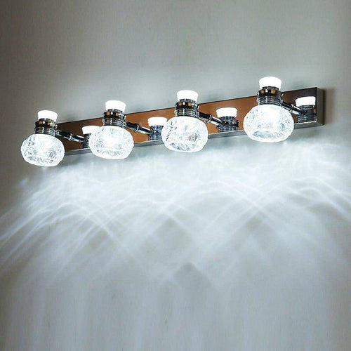 Applique murale LED chromée avec plusieurs lampes en cristal - vue 9 sur 9
