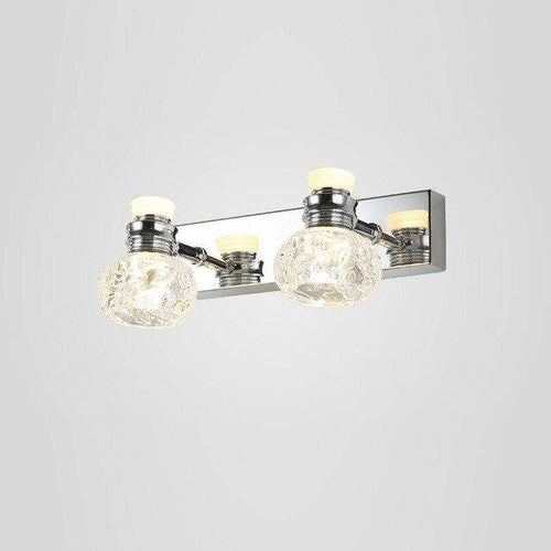 Applique murale LED chromée avec plusieurs lampes en cristal - vue 10 sur 9