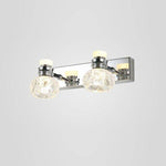 Applique murale LED chromée avec plusieurs lampes en cristal