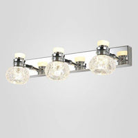 Applique murale LED chromée avec plusieurs lampes en cristal