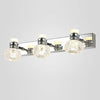 Applique murale LED chromée avec plusieurs lampes en cristal