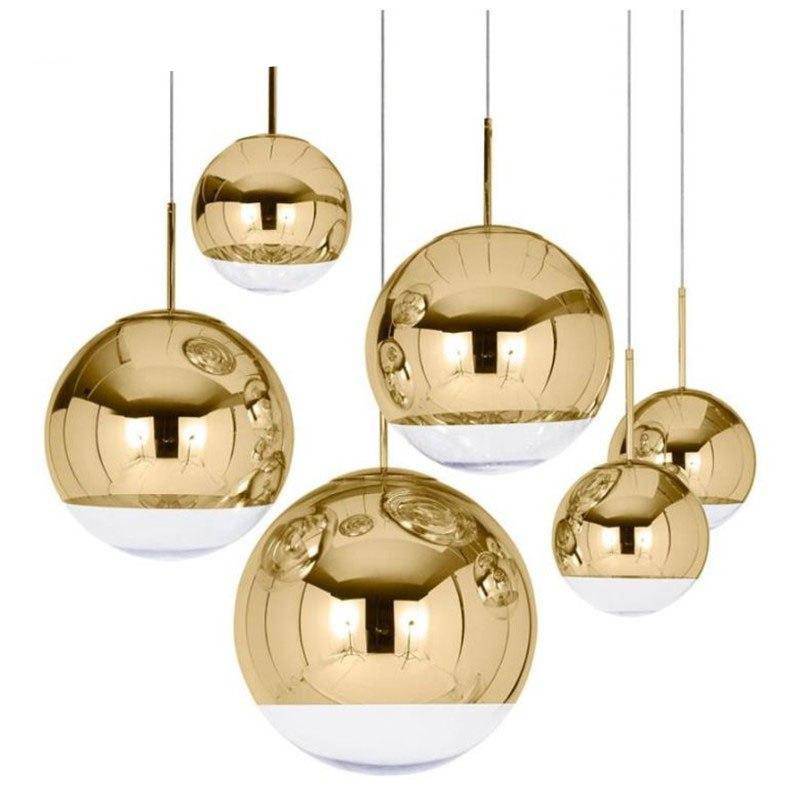 Suspension moderne design en boule Globe (doré ou argenté)