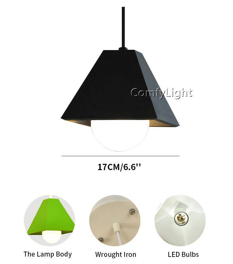 Suspension LED triangulaire de couleur