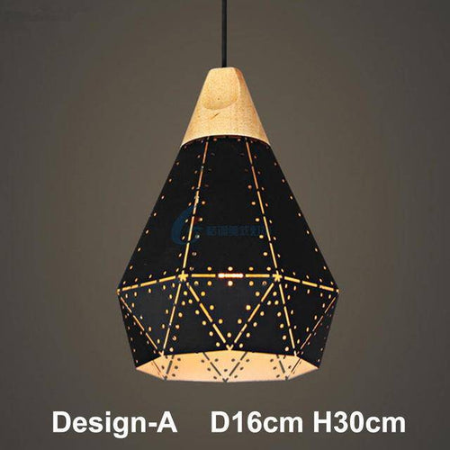 Suspension LED en bois Vintage