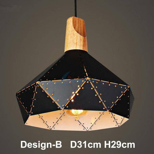 Suspension LED en bois Vintage