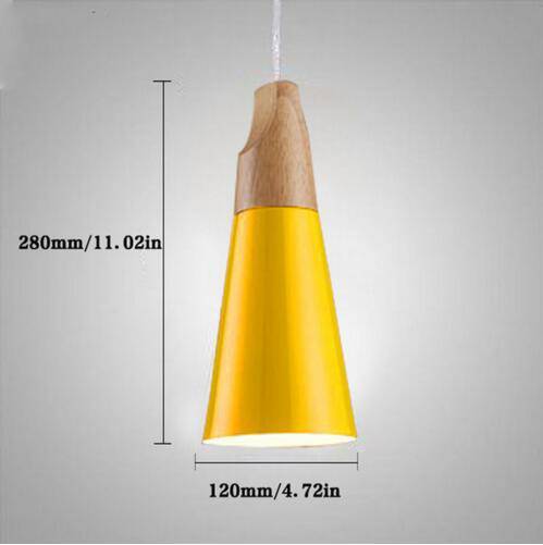 Wooden conical pendant lamp (several colors)