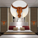 Applique murale LED en bois retro en forme de tête de cerf