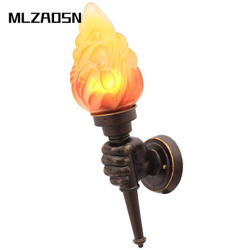 wall lamp outdoor LED torch in one hand