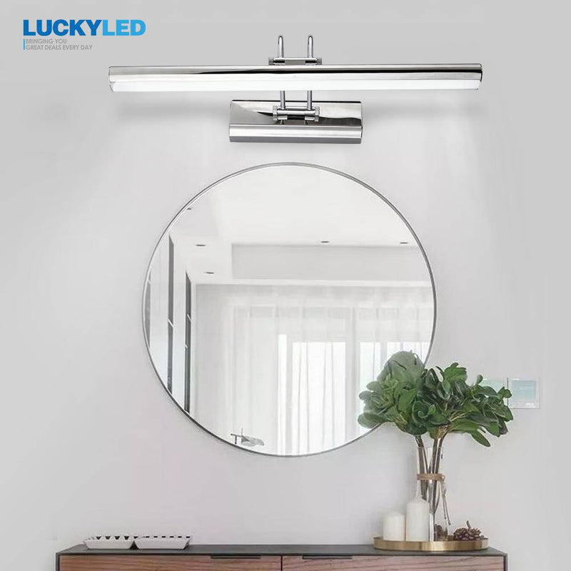 Espejo y aplique de baño LED en cromo Lucky