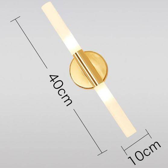 Applique design LED tube doré et en verre