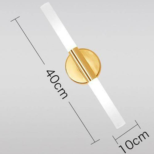 Applique design LED tube doré et en verre - vue 6 sur 7
