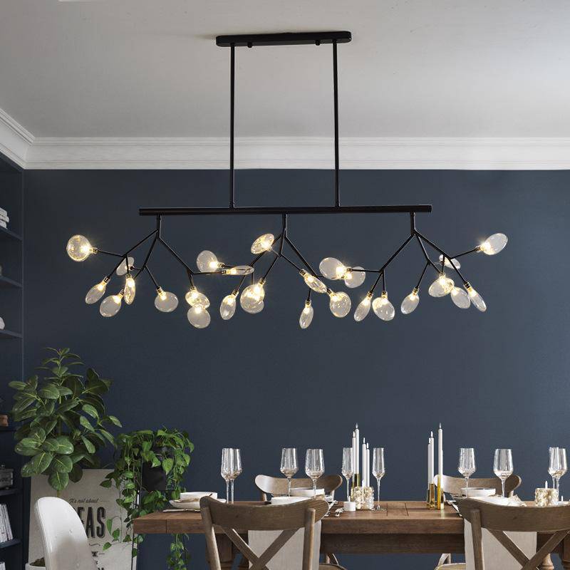 Lustre design moderne LED en bois branches d'arbres (noir ou doré) - vue 6 sur 7