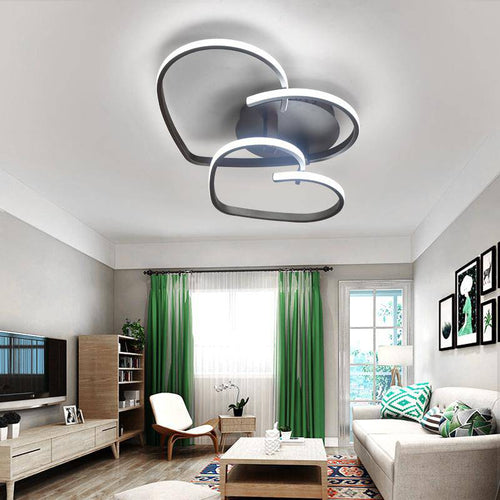 Plafonnier moderne design à LED en forme de coeur - vue 2 sur 5
