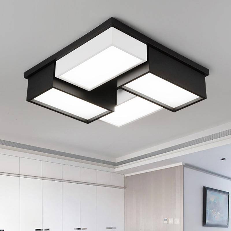 Modern design ceiling with rectangular LED