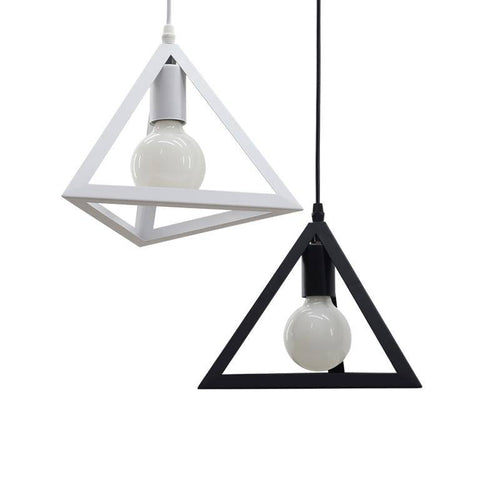 Lámpara de suspensión moderno triángulo de LEDs (blanco o negro)