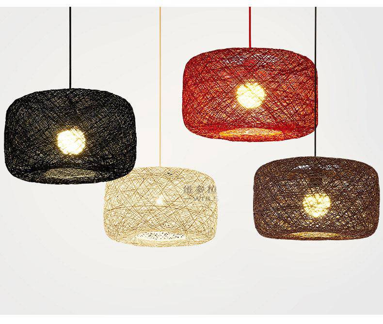 Suspension LED en tissu de couleur Country - vue 6 sur 8