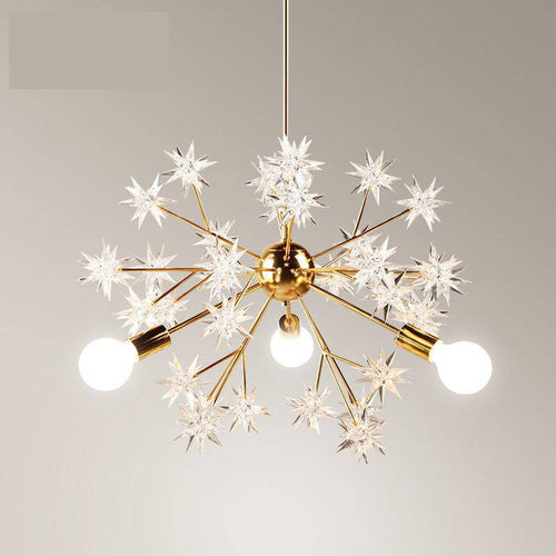 Lustre design doré avec étoiles Loft - vue 4 sur 5
