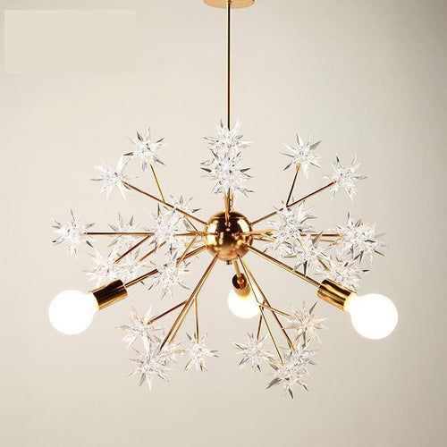 Lustre design doré avec étoiles Loft - vue 6 sur 5