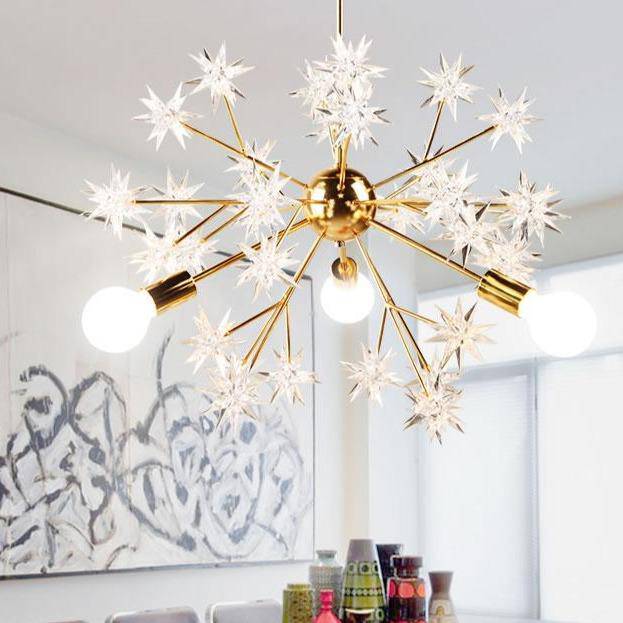 Araña design oro con estrellas Loft