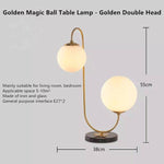 Lampe à poser LED doré avec boule en verre (plusieurs formes)