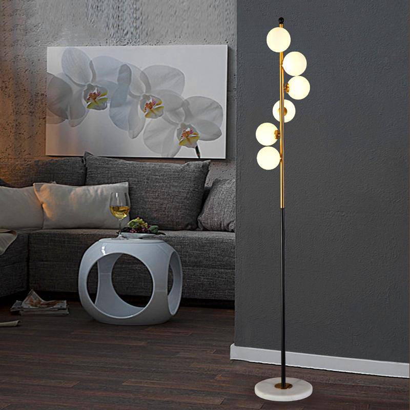 Floor lamp modern gold LED design with glass ball