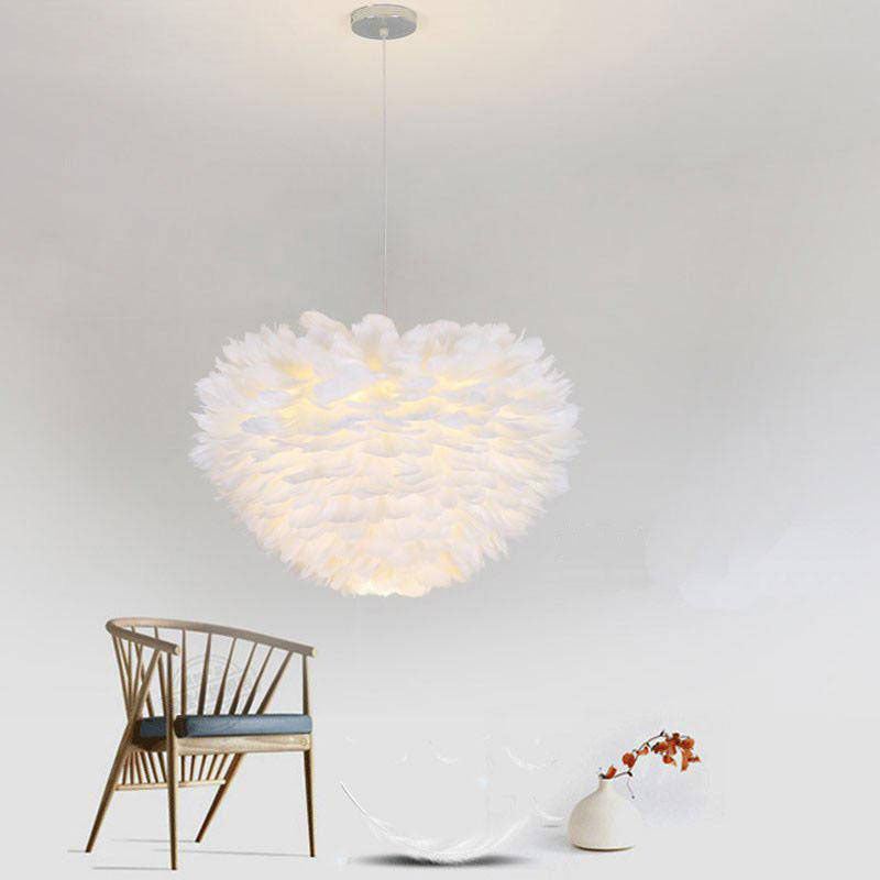 Suspension LED moderne fleurie blanche