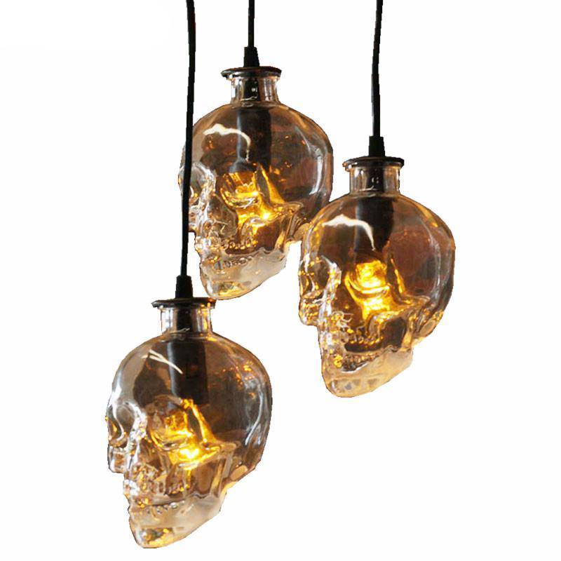 Glass death Head pendant light Retro