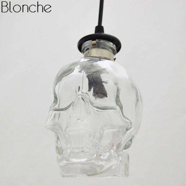 Glass death Head pendant light Retro