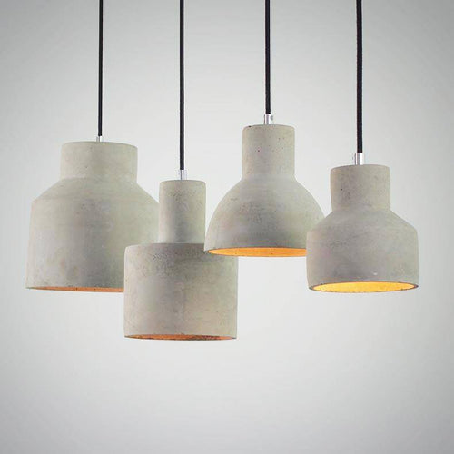 Design LED pendant light in cement (several shapes)