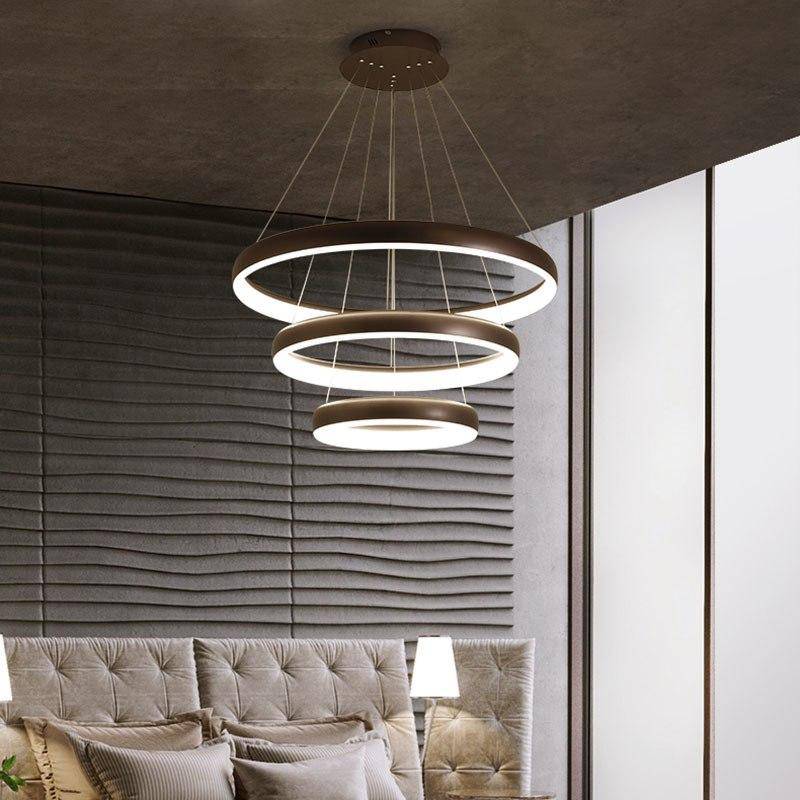 LED design chandelier with rounded rings