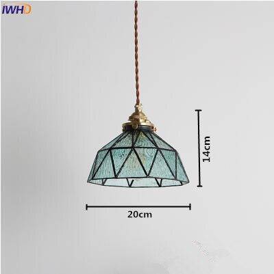 Suspension design LED en verre coloré style vintage
