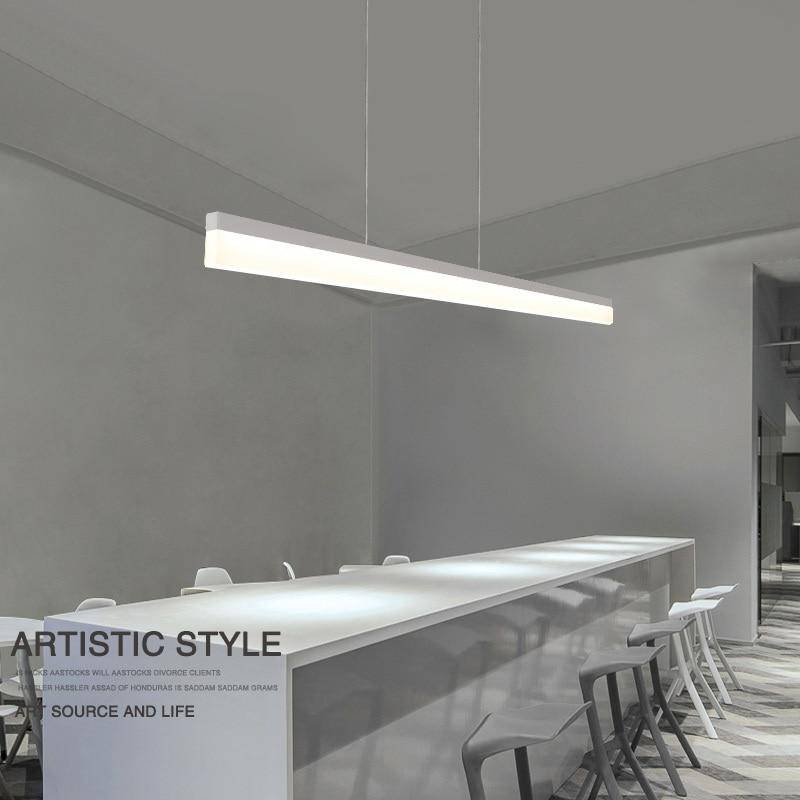 Lustre design à LED suspendu en forme de barre rectangulaire - vue 4 sur 4