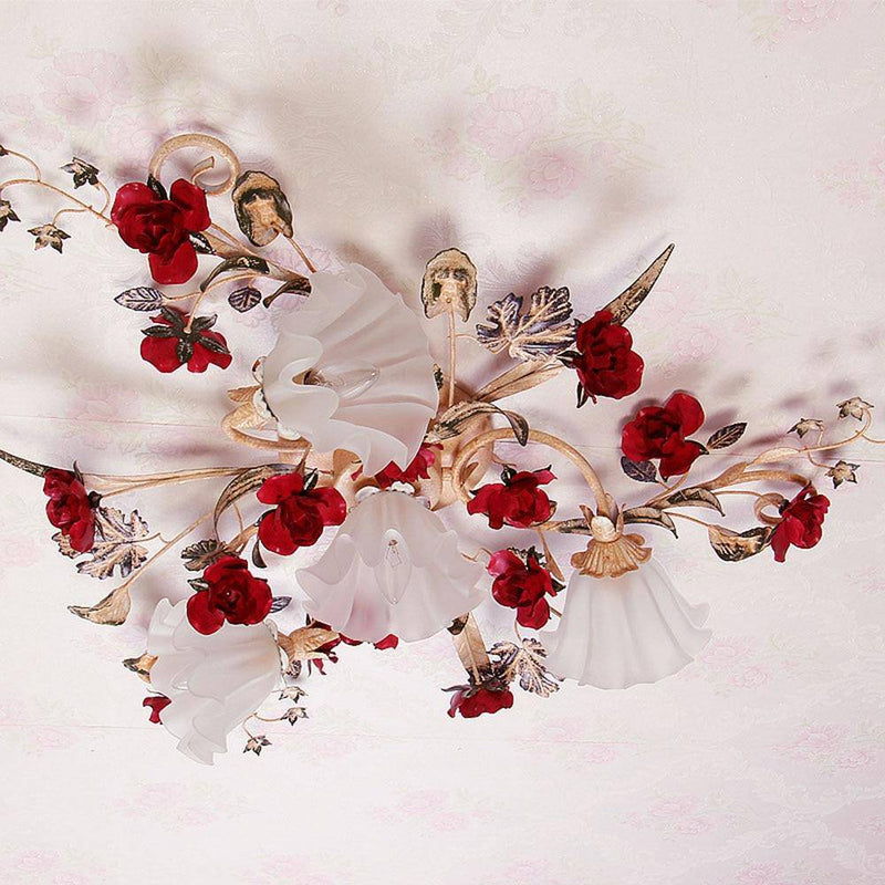 LED ceiling lamp with glass flowers Mount