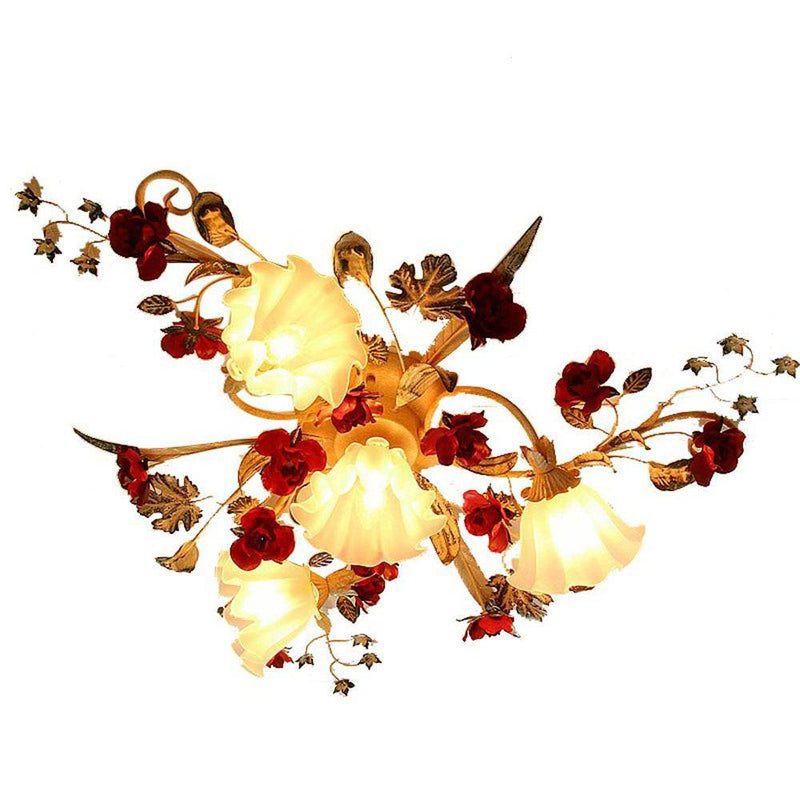 Plafonnier LED avec fleurs en verre Mount