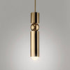 Suspension design LED tube doré avec boule