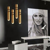 Suspension design LED tube doré avec boule