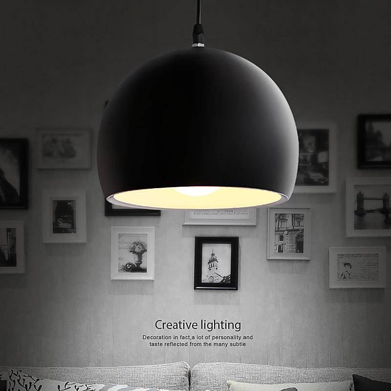 Nordic design pendant light with LED black open ball