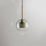 Suspension design LED en verre avec lampe doré