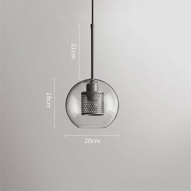 Suspension design LED en verre avec lampe doré