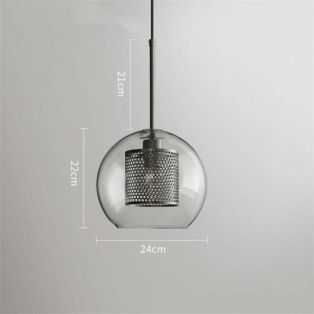 Suspension design LED en verre avec lampe doré